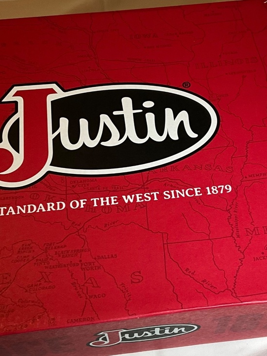 Justin Driller Dark Brown Water Buffalo Square Toe Cowboy Work Boots Men\'s 10.5 main image 4